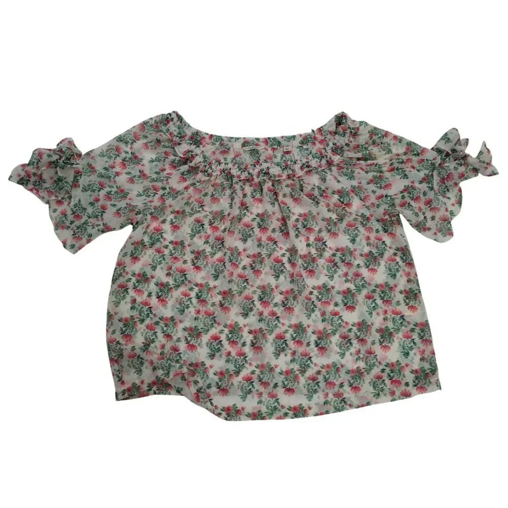 Floral Off-The-Shoulder Top With Ruffled Sleeves By Max Studio London.